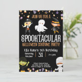 Halloween Kostuum Party Verjaardag Kinder Feest Kaart (Staand voorkant)
