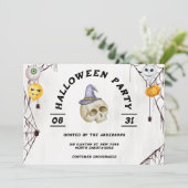 Halloween Kostuum Party Waterverf Kaart (Staand voorkant)