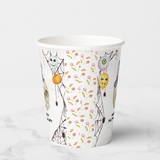 Halloween Kostuum Party Waterverf Papieren Bekers (Rechts)
