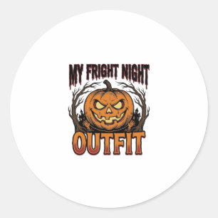 Halloween Kostuum Shirt Griezelige Pompoen Outfit_ Ronde Sticker