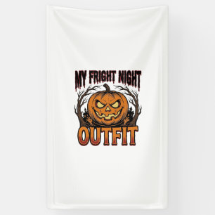 Halloween Kostuum Shirt Griezelige Pompoen Outfit_ Spandoek