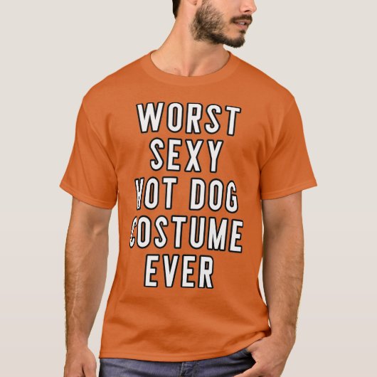 Halloween kostuum slechtste sexy hotdog ooit t-shirt (Voorkant)