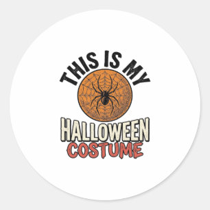 Halloween Kostuum Spinnenweb Vintage Shirt Ontwerp Ronde Sticker