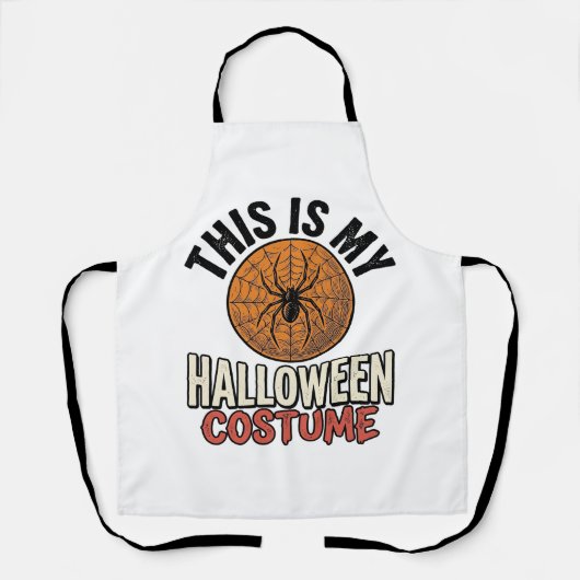 Halloween Kostuum Spinnenweb Vintage Shirt Ontwerp Schort (Voorkant)