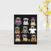 Halloween Kostuum Spooky Ghost Pumpkin Pug Hallowe Kaart (Gele Bloem)