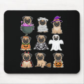Halloween Kostuum Spooky Ghost Pumpkin Pug Hallowe Muismat (Voorkant)