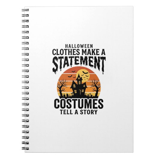 Halloween Kostuum Statement Vintage Shirt Ontwerp_ Notitieboek (Voorkant)