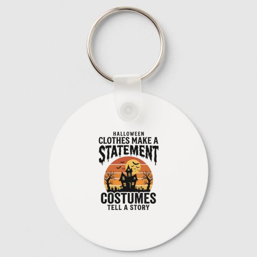 Halloween Kostuum Statement Vintage Shirt Ontwerp_ Sleutelhanger (Voorkant)