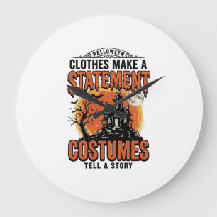 Halloween Kostuum Statement Vintage Vector T-shirt Grote Klok