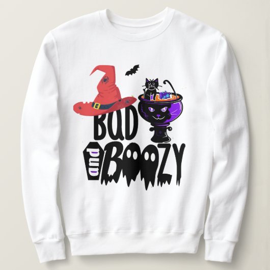 Halloween kostuum T-shirt, heks Bad & Boozy Black  Trui (Design voorkant)