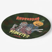 Halloween Kostuum thema Verjaardagsfeest Papieren Bordje (Gekanteld)