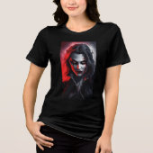 Halloween kostuum vampier gothic bloedzuigende Tri-Blend shirt (Voorkant)