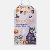 Halloween Kostuum Verjaardag Trick or Treat Cadeaulabel (Achterkant)