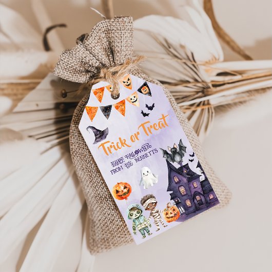 Halloween Kostuum Verjaardag Trick or Treat Cadeaulabel
