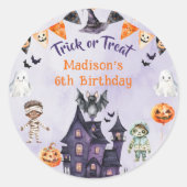 Halloween Kostuum Verjaardag Trick or treat Party Ronde Sticker (Voorkant)