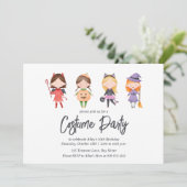 Halloween kostuum verjaardagsfeestje uitnodiging (Staand voorkant)