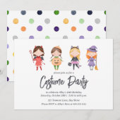 Halloween kostuum verjaardagsfeestje uitnodiging (Voorkant / Achterkant)