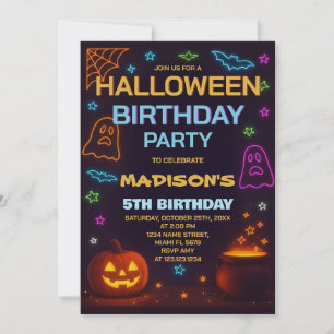 Halloween kostuum verjaardagsuitnodiging kaart