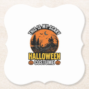 Halloween Kostuum Vintage Griezelen Kartonnen Onderzetters