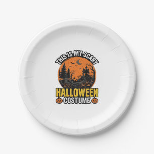 Halloween Kostuum Vintage Griezelen Papieren Bordje