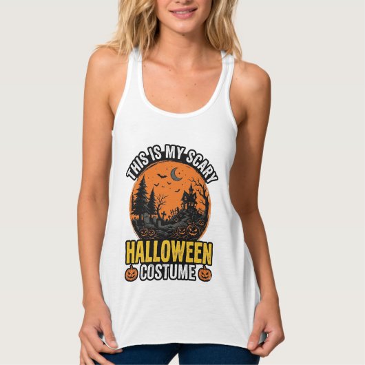 Halloween Kostuum Vintage Griezelen Tanktop (Voorkant)