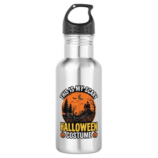 Halloween Kostuum Vintage Griezelen Waterfles (Voorkant)