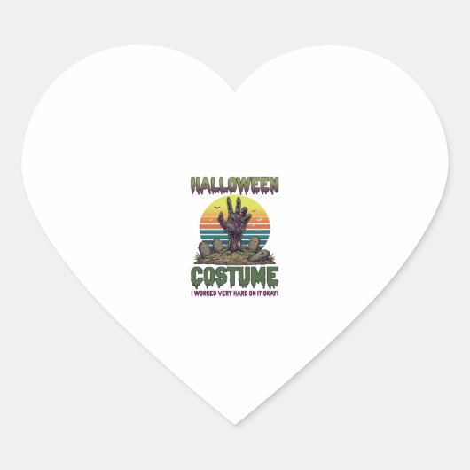 Halloween Kostuum Zombie Hand Kerkhof Grafstenen Hart Sticker (Voorkant)
