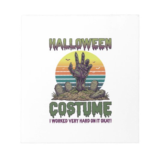 Halloween Kostuum Zombie Hand Kerkhof Grafstenen Notitieblok (Voorkant)