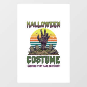 Halloween Kostuum Zombie Hand Kerkhof Grafstenen Raamsticker
