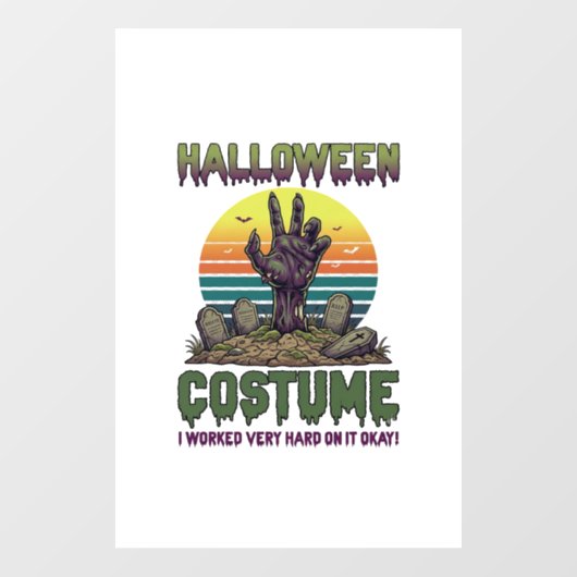 Halloween Kostuum Zombie Hand Kerkhof Grafstenen Raamsticker (Vel)