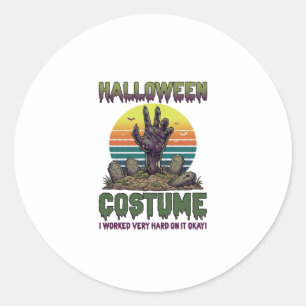 Halloween Kostuum Zombie Hand Kerkhof Grafstenen Ronde Sticker