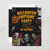  Halloween Kostuumfeest, bewerkbare Halloween Briefkaart (Voorkant / Achterkant)