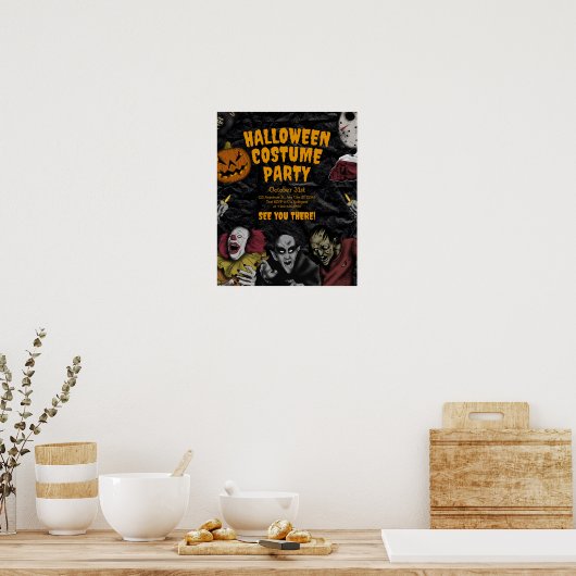  Halloween Kostuumfeest, bewerkbare Halloween Poster (Keuken)