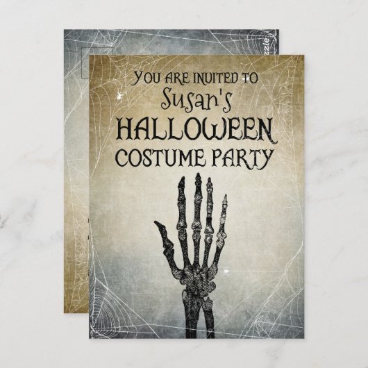 Halloween  kostuumfeest briefkaart (Voorkant / Achterkant)