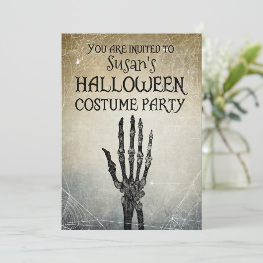 Halloween  kostuumfeest kaart (Staand voorkant)