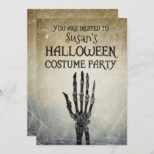 Halloween  kostuumfeest kaart (Voorkant / Achterkant)