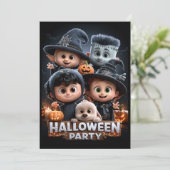 Halloween Kostuumfeest Kaart (Staand voorkant)