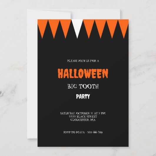 Halloween Kostuumfeest Kaart (Voorkant)