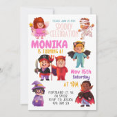 Halloween Kostuumfeest Kids Verjaardag Uitnodiging (Voorkant)