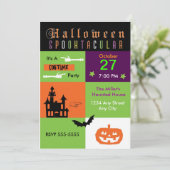 Halloween Kostuumfeest Kleurenfeest Uitnodiging (Staand voorkant)