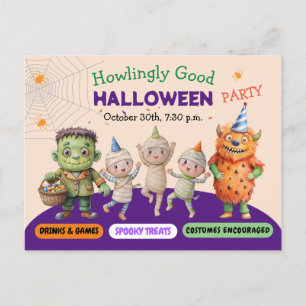 Halloween Kostuumfeest Monsters griezelig plezier  Briefkaart