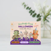 Halloween Kostuumfeest Monsters griezelige pret Da Briefkaart (Staand voorkant)