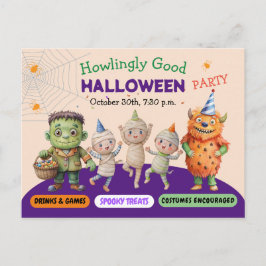 Halloween Kostuumfeest Monsters griezelige pret Da Briefkaart