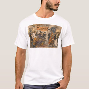 Halloween Kostuumfeest Scène Illustratie T-shirt