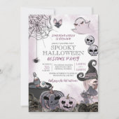 Halloween Kostuumfeest Spookachtig Knuffelheks Kaart (Voorkant)