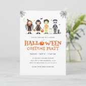 Halloween kostuumfeest Spooky Kinder uitnodiging (Staand voorkant)