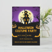Halloween Kostuumfeest Uitnodiging (Staand voorkant)