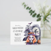 Halloween Kostuumfeest Uitnodiging | Griezelen (Staand voorkant)