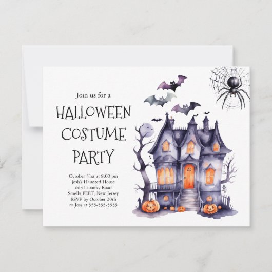 Halloween Kostuumfeest Uitnodiging | Griezelen (Voorkant)
