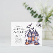 Halloween Kostuumfeest Uitnodiging | Griezelen (Staand voorkant)
